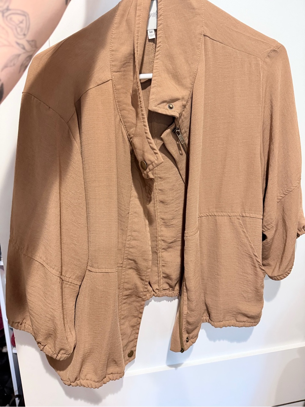Lightweight Tan Bomber Jacket